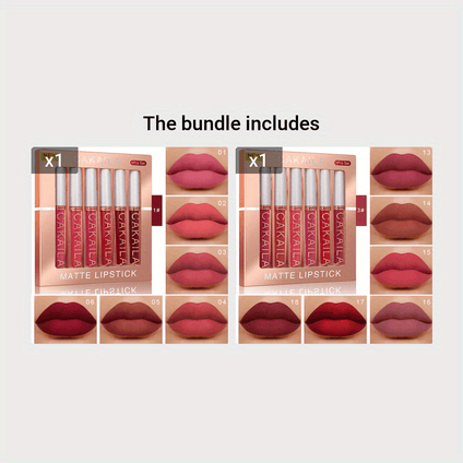 6Pcs Matte Liquid Lipstick Set