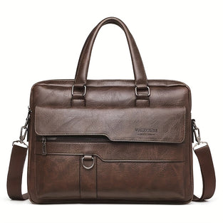 Business Men's Handbag Soft Leather Computer Briefcase Men's Single-shoulder Messenger Laptop Briefcase