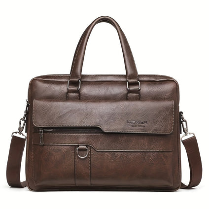 Business Men's Handbag Soft Leather Computer Briefcase Men's Single-shoulder Messenger Laptop Briefcase