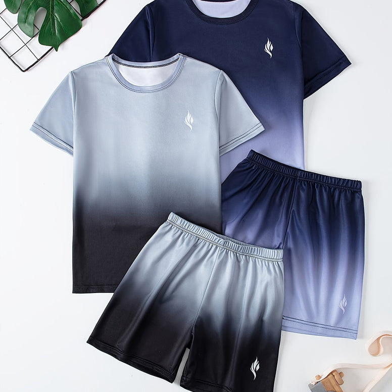 Boys' Flame Pattern Soccer Set: Casual and Comfy Co-ord Clothing