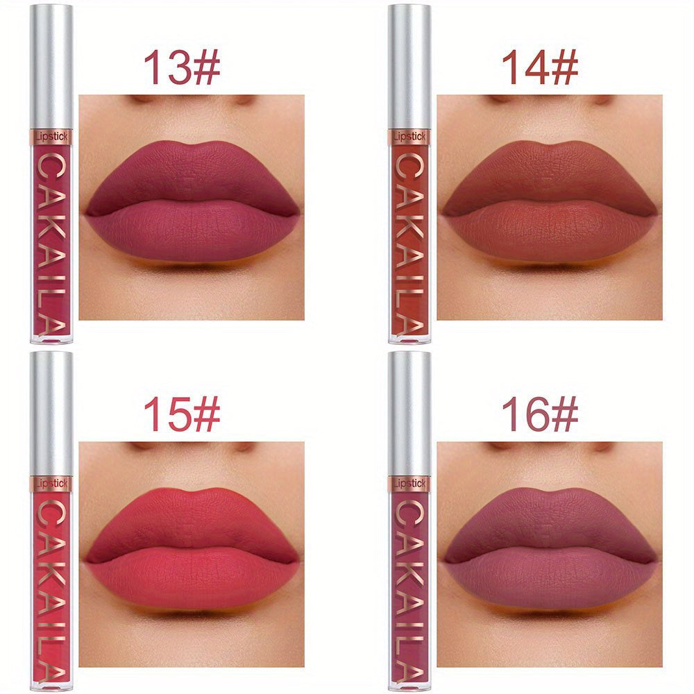 Matte Liquid Lipstick Set: Dark Red Waterproof Lip