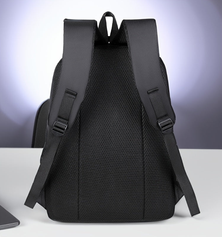 Versatile Solid Color Classic Backpack with Multi-Zippers