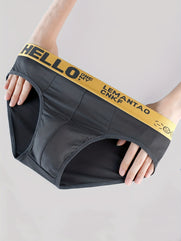 Comfortable and Breathable Men's Hello Letter Belt Briefs: Set of 5 for Daily Casual Wear