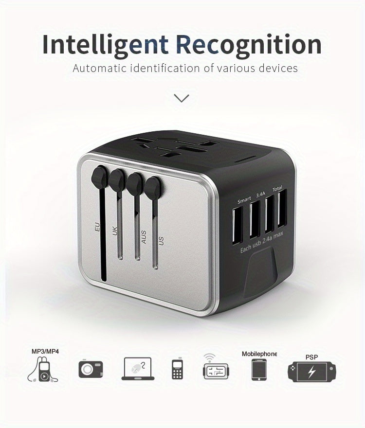 Universal Travel Adapter: High-Speed Power for 170  Countries