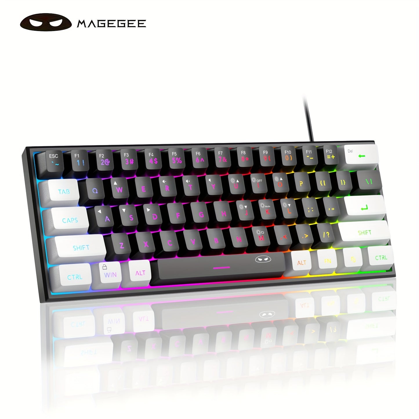 TS91 Mini 60 Gaming Office Keyboard: Waterproof, Compact, RGB Backlit