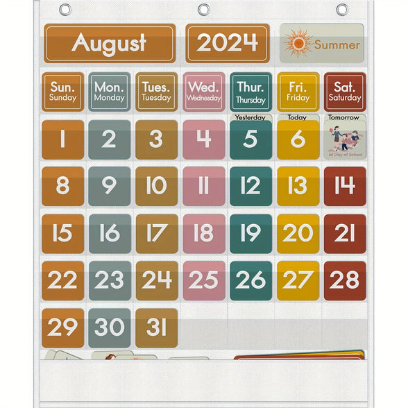 2024 Classroom Calendar Pocket Chart: Versatile Educational Organizer