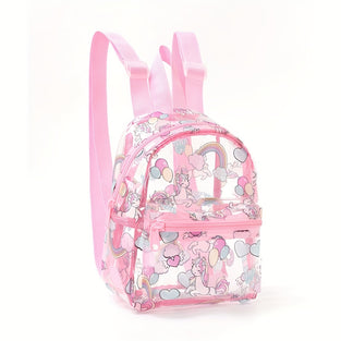 1pc Girl's Cute Cartoon Unicorn Clear Backpack, Kawaii Small Backpack With Adjustable Shoulder, PVC Waterproof Lightweight Daypack, Suitable For Going Out And Daily Life, Ideal choice for Gifts