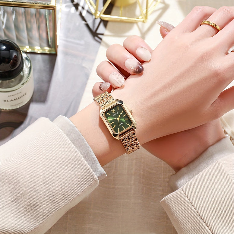 Golden Elegance: Women's Luxury Business Quartz Watch for Daily Fashion