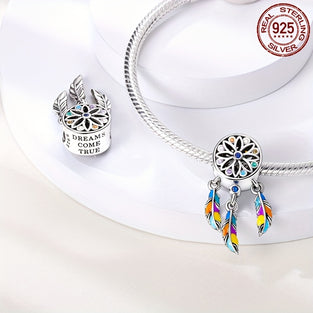 Dreamcatcher Charm Pendant Bohemian Sterling Silver Jewelry for Women