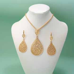 18k Gold Plated Waterdrop Jewelry Set for Daily  Party