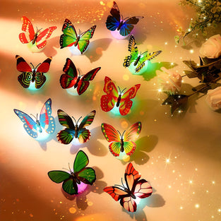 Enchanting Multicolor LED 3D Butterfly Wall Stickers