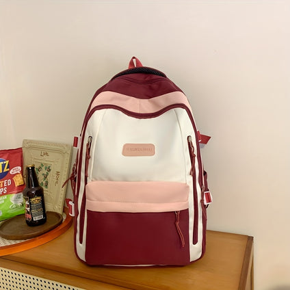 Contrast Color Trendy Backpack