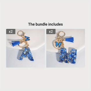 1pc Blue Alphabet Initial Letter Keychain Cute Butterfly Resin Key Chain Ring Bag Backpack Charm Car Key Pendant Women Daily Use Gift