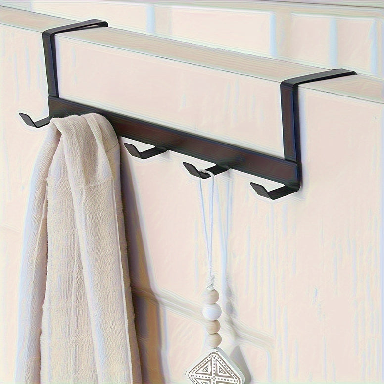 Multi-Purpose Iron-Free Door Hook Rack: 5 Hook Coat