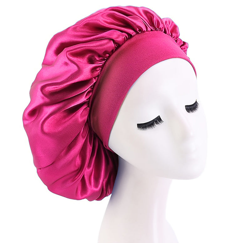 Silky Satin Adjustable Hair Cap for Women - Luxurious Night Hat for Long Hair Care