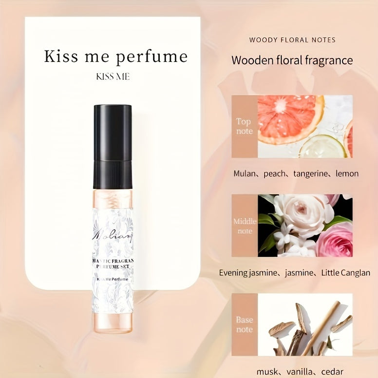 Romantic Fragrance Gift Set for Women 5 Scents Daily Variety 5ml Each Alcohol Based Perfume Sprays with Floral Notes 5-15% Concentration Elegant Date Night Scents 5 Pack