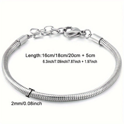 1 Pc Simple Titanium Steel Bracelet Elegant Leisure Style Suitable For Women Daily Casual