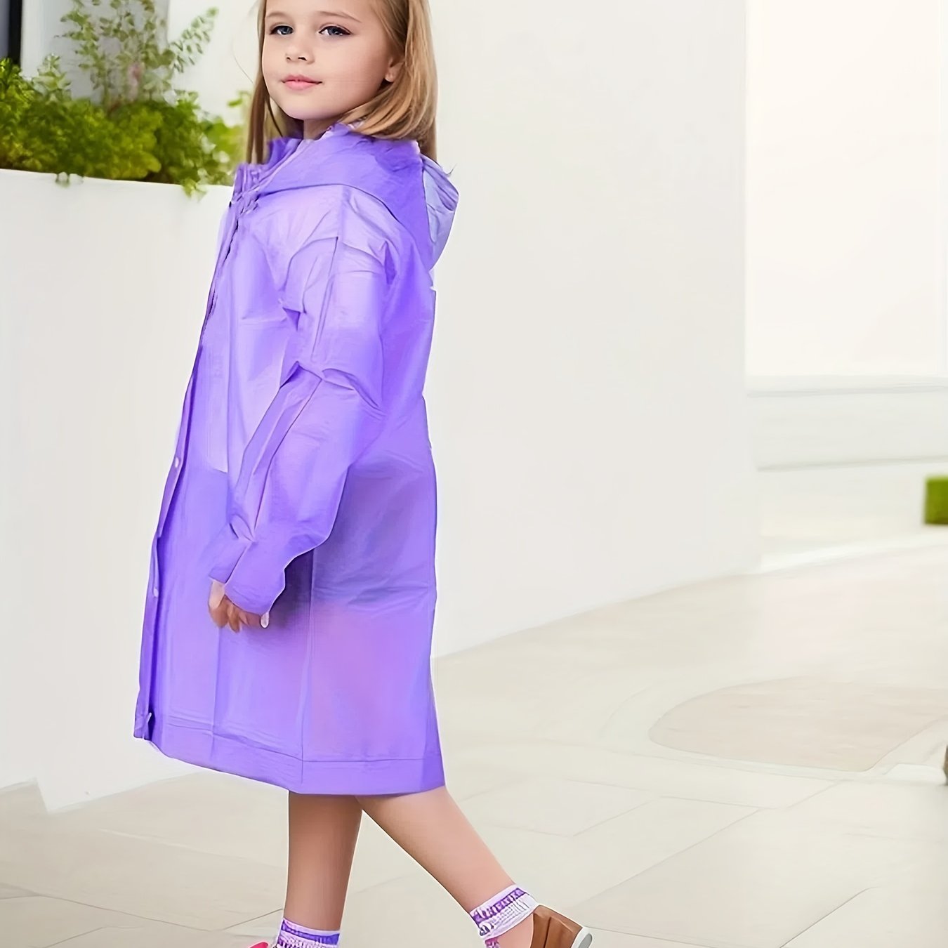 Kids' Basic Portable Raincoat: Reusable