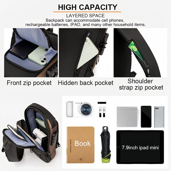 Secure Fashionable Sling Bag with Password Lock for Stylish Travelers - Perfect for Daily Commutes and Leisure Hangouts!