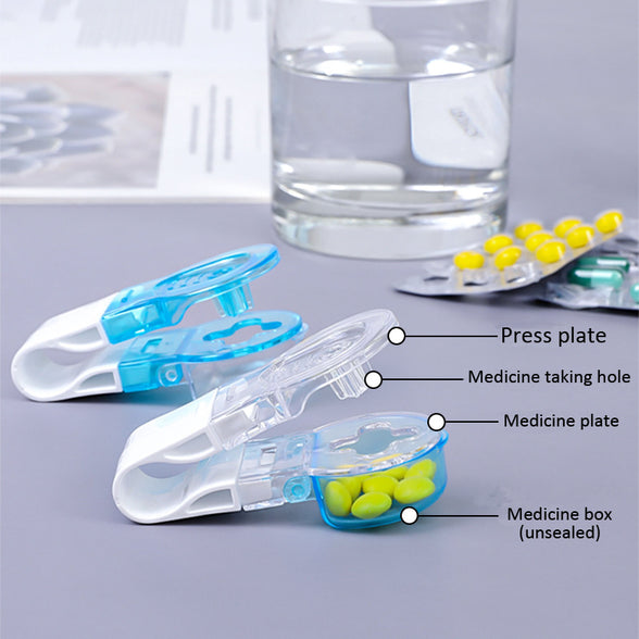 أداة اخذ حبوب منع الحمل المحمولة ومزيلها مع علبة الدواء: الأداة المنزلية المثالية لإدارة الأقراص وحبوب الدواء بسهولة