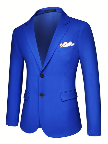 Classic Elegance: 3-Piece Men's Solid Color Suit Set for Casual Business Style