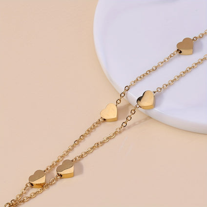 18k Gold Plated Double Layer Chain Bracelet  Perfect for Everyday