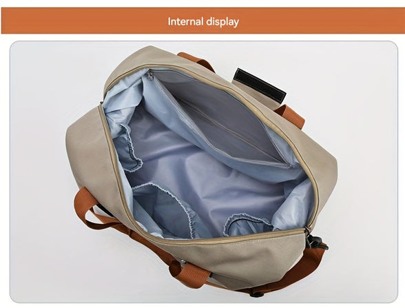 Ultimate Travel Companion: Large Capacity Boarding Luggage Bag with Shoe Compartment and Wet/Dry Separation