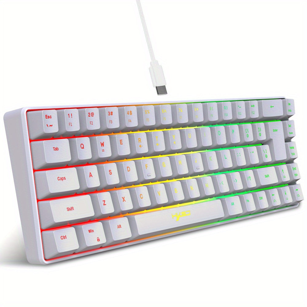 Ultimate 68-Key Thin Film Wired Gaming Keyboard with RGB Backlit - Perfect for Gaming, Office, and Home Use