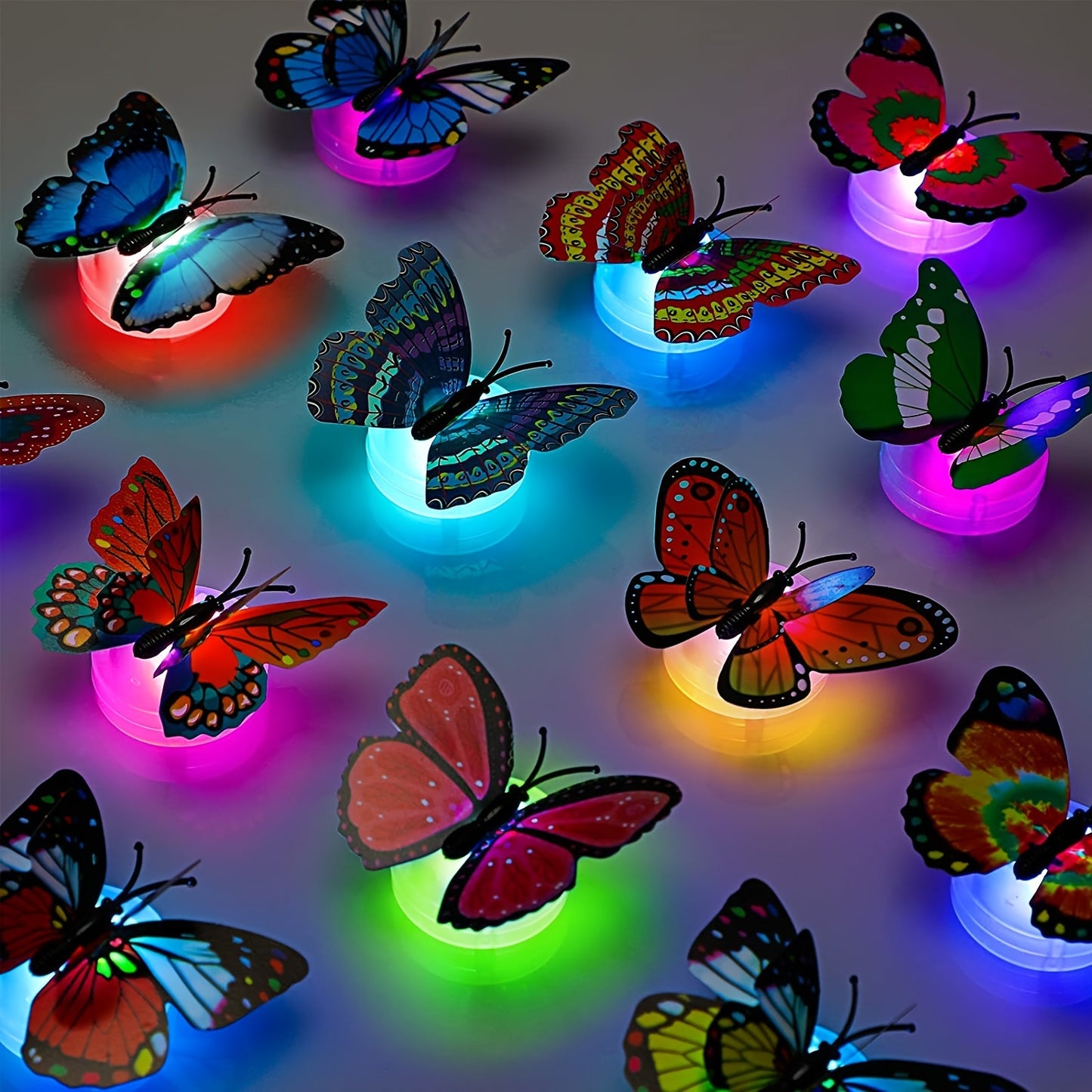 Enchanting Multicolor LED 3D Butterfly Wall Stickers