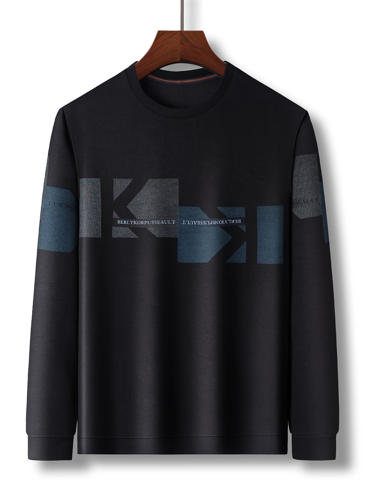 Modern Geometric Men's Crew Neck Sweatshirt: Graphic Design for Fall/Winter