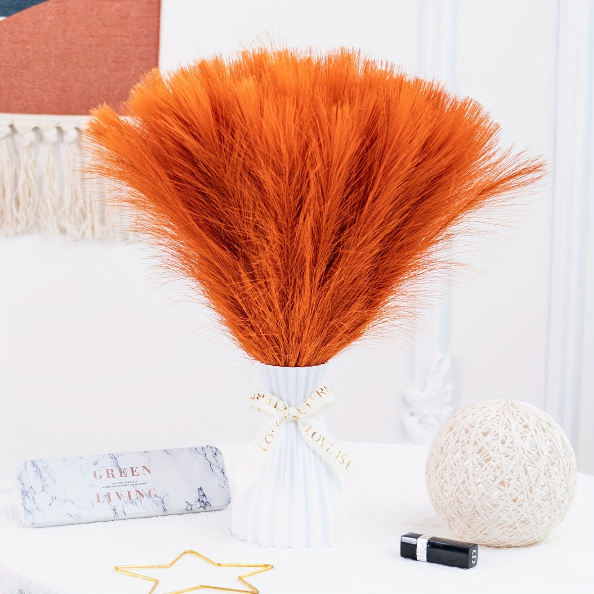 Bohemian Elegance: Set of 5 Artificial Pampas Grass