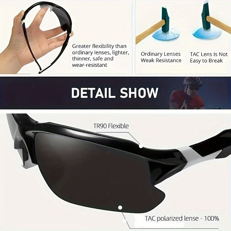 Ultimate Performance Eyewear: Men's UV 400 Polarized Glasses for Sports & Outdoor Activities