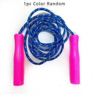 1pc Adjustable Jumping Rope With Wooden Handle, Very Suitable For Children's Outdoor Physical Exercise Weight Loss Student Sports Equipment School Competition Prizes (Random Color)