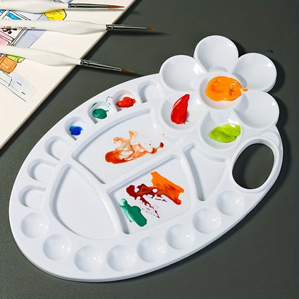 1pc Oval Palette, Plastic Paint Tray Palette,, Paint Tray Palettes Paint Pallets With Thumb Hole For Adults, For Painting Or DIY Craft Class