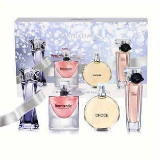 Rose Scented Perfume Gift Set For Women, 4-Piece Liquid Perfume Set With Low Irritation, No Paraben, Perfect For Christmas Gift