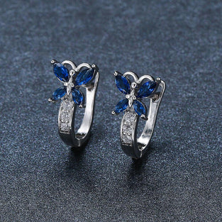 Plated Butterfly Shaped Zircon Earrings For Women Girls Gifts Jewelry