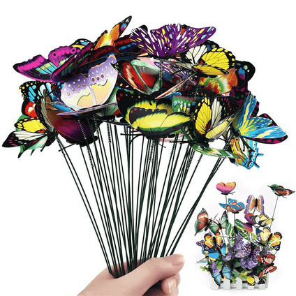 10pcs Butterflies Garden Yard Planter Colorful Whimsical Butterfly Stakes Decoracion Outdoor Decor Flower Pots Decoration