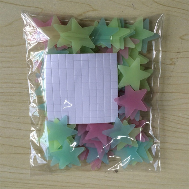 Glow in the Dark Star Stickers - 100 Pcs Self-Adhesive