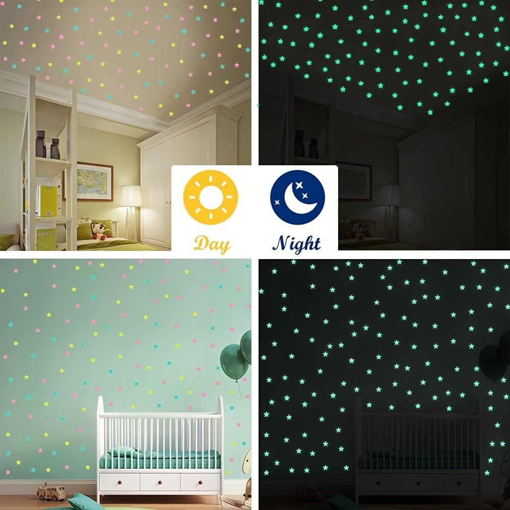 Glow in the Dark Star Stickers - 100 Pcs Self-Adhesive