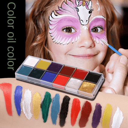 12 Colors Body Painting Makeup For Halloween And Stage Performances - Long-Lasting Oil-Based Formula For Flawless Results