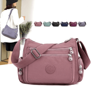 1pc Simple Solid Color Crossbody Bag, Women's Single Shoulder Bag Messenger Bag, Multi-layer Design Digonal Bag, Causal Bag For Shopping Traveling Daily Use, Versatile Commuter Bag