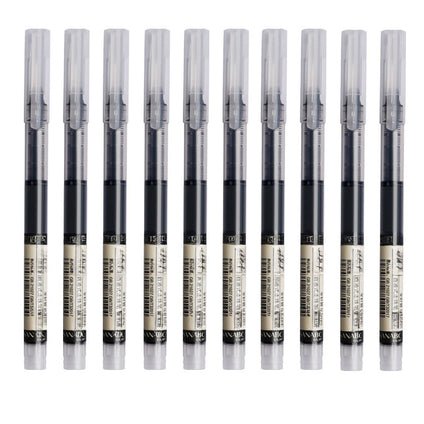 10Pcs/set Exam Signature Gel Pen 0.5mm Black Blue Ink School Office Student Ballpoint Straight Pens Writing Stationery School