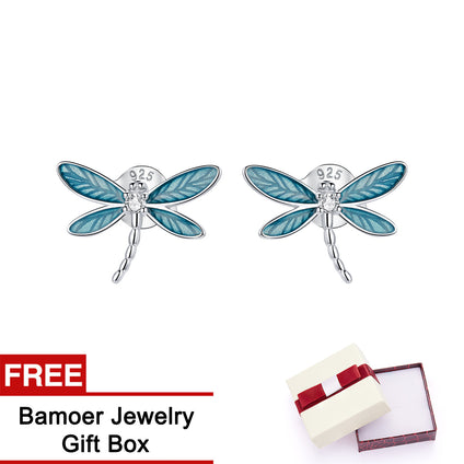 925 Sterling Silver Hypoallergenic Hoop Earrings Small Dragonfly Design Earrings For Women With Zircon Inlaid Elegant Style