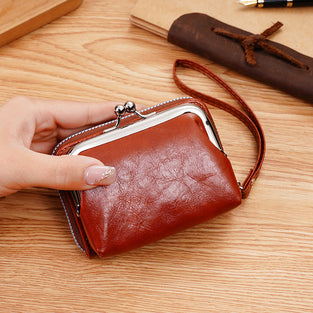 New Purse Large Capacity Ladies Buckle Coin Purse Zipper Clip Bag Clutch Bag Multi Card Bag