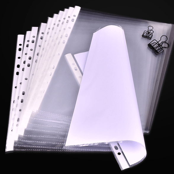 100 Pack A4 Transparent Plastic File Folders