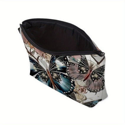 3D Butterfly Pattern Makeup Bag Travel Cosmetic Bag Storage Bag Portable Clutch Make Up Pouch Toiletry Organizer Purse With Zipper Closure