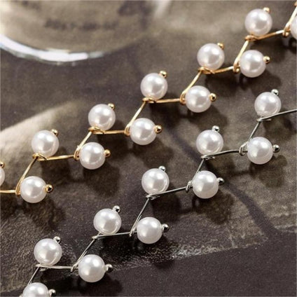 1pc Elegant White Faux Pearls Short Choker Clavicular Chain Necklace, Party Jewelry For Girls