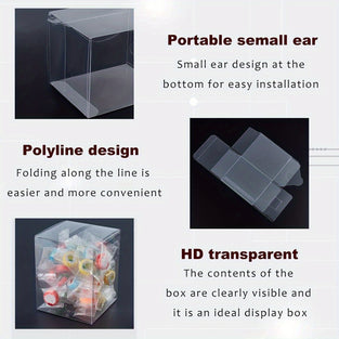 12pcs Transparent PVC Box, Candy Treat Gift Box, Clear Small Gift Box, For Wedding Party Gift Packaging, Rectangle, Clear, 8x8x10cm