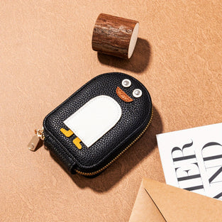 Cartoon Creative Penguin Card Bag, Compact Cute Mini Coin Purse, Multi-card Document Bag Card Holder