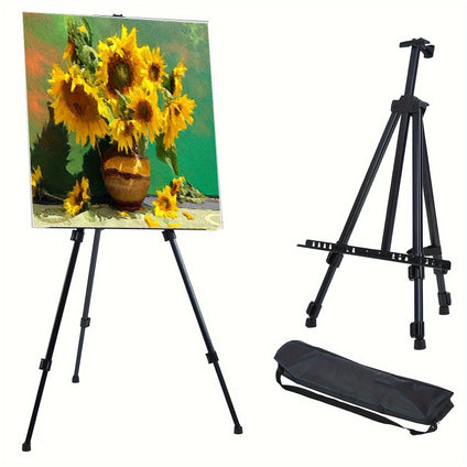 1pc Foldable And Portable Life Painting Thickened Iron Easel, Tripod, Adjustable Height From 73.99 CmTo 157.99cm, Painting Board Rack, Advertising Display Rack, Triangular Fluorescent Panel Bracket, Art Shelf